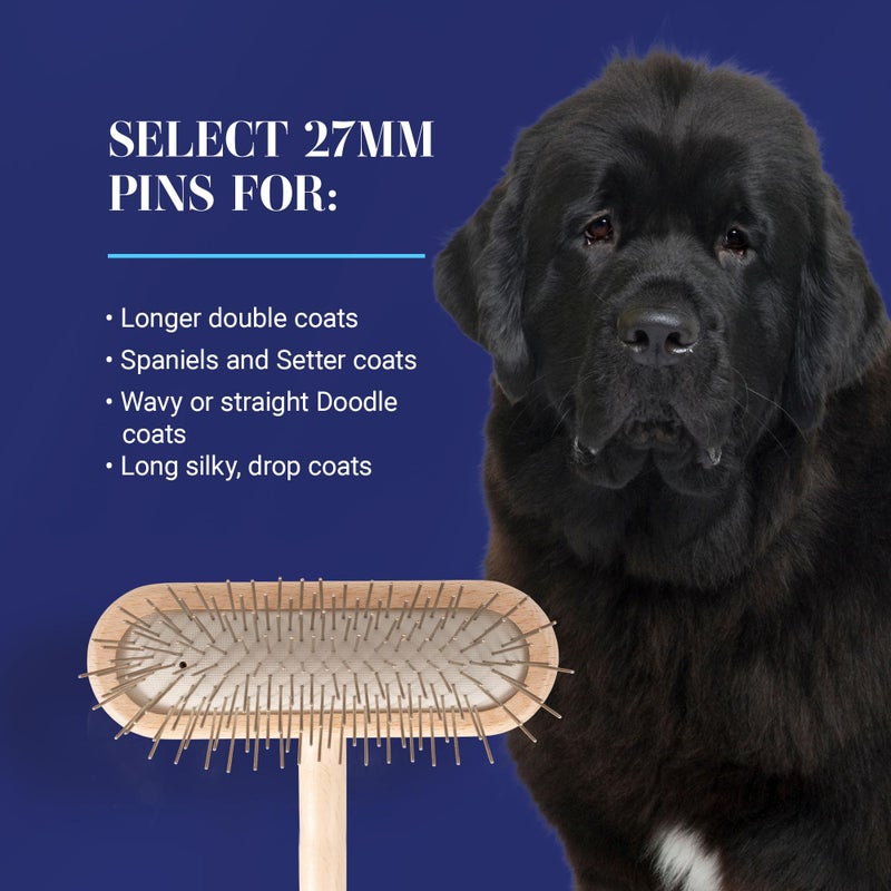 Chris Christensen Original Series 27 mm T-Brush - Dog & Cat Grooming Brush, Groom Like a Professional, Stainless Steel Pins, Lightweight Beech Wood Body, Ground and Polished Tips - Image 5